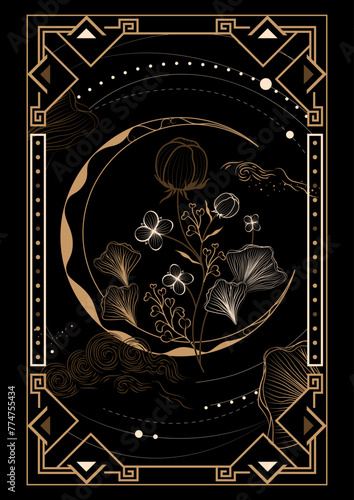 Magical Celestial Interstellar Frame Illustration