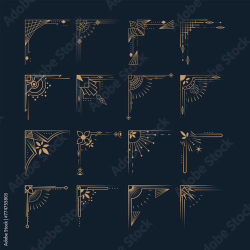 Set of Vintage Art Deco Borders