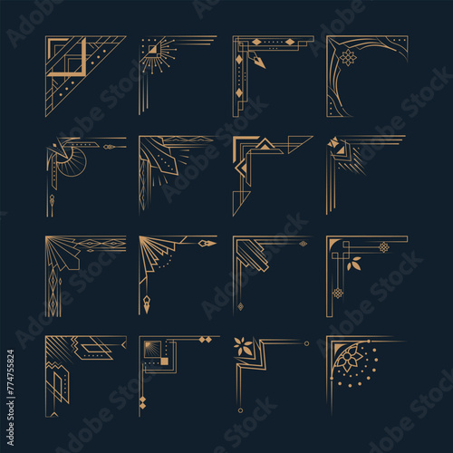 Set of Vintage Art Deco Borders