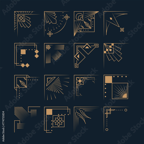 Set of Vintage Art Deco Borders