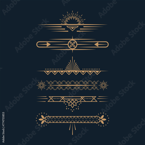 Set of Vintage Art Deco Line