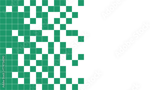 Abstract geometric green tiles background with copy space. Modern design for background, presentation, banner, backdrop, web, card and etc.