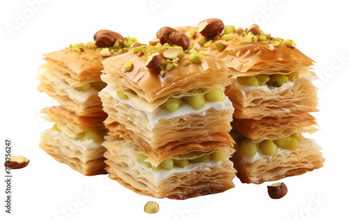 A delightful stack of assorted desserts balancing on top of each other
