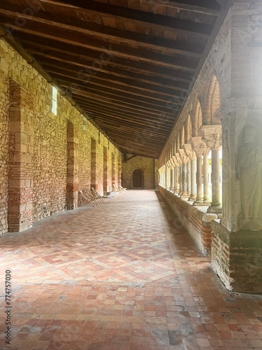 Beautiful cloister corridors of Moissac in France