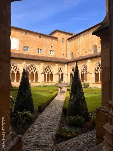 Beautiful cloister of Cadouin in France, abbey in Perigord