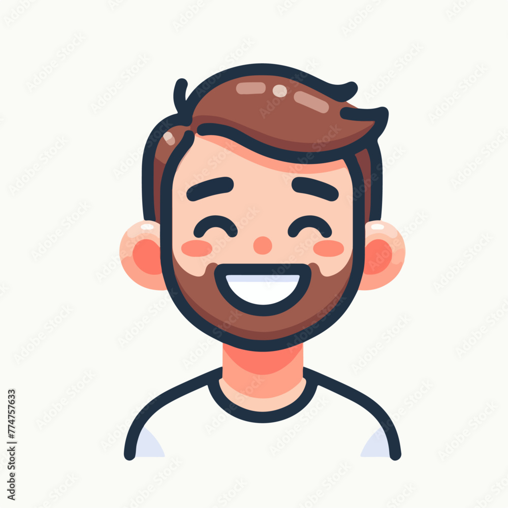 vector image of a man joyful expression vector image of a man joyful expression