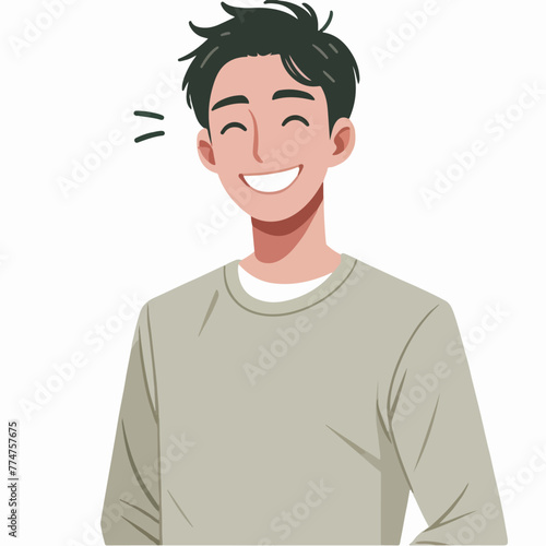 vector image of a man joyful expression