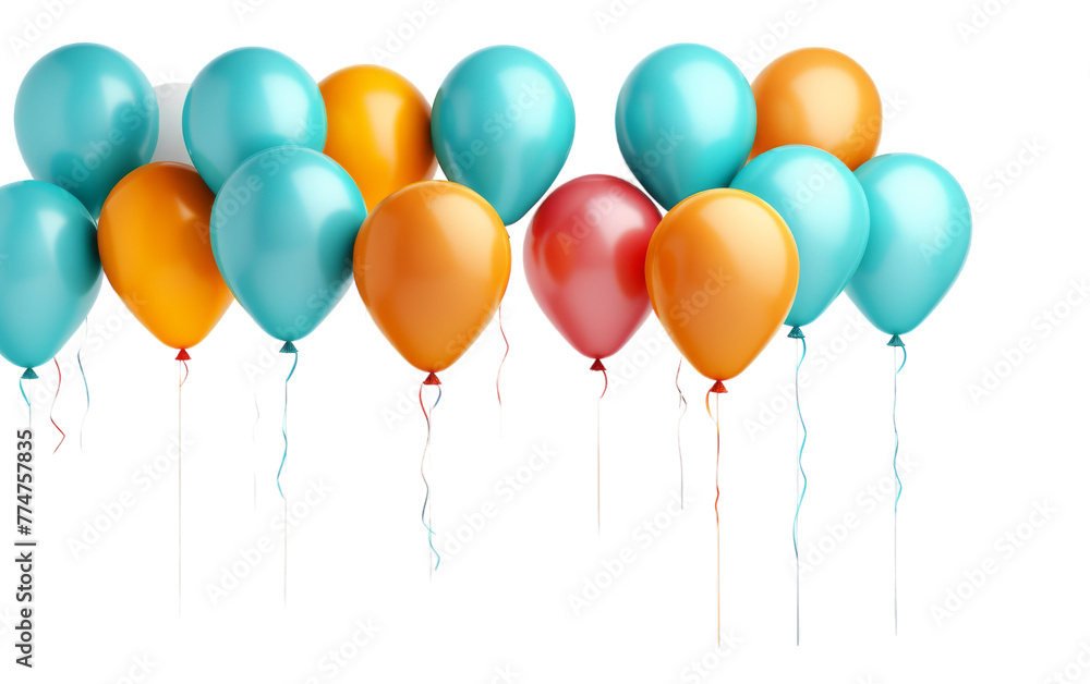 Colorful balloons float elegantly in the air, creating a whimsical and joyful scene Colorful balloons float elegantly in the air, creating a whimsical and joyful scene