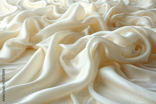 Elegant cream silk fabric texture
