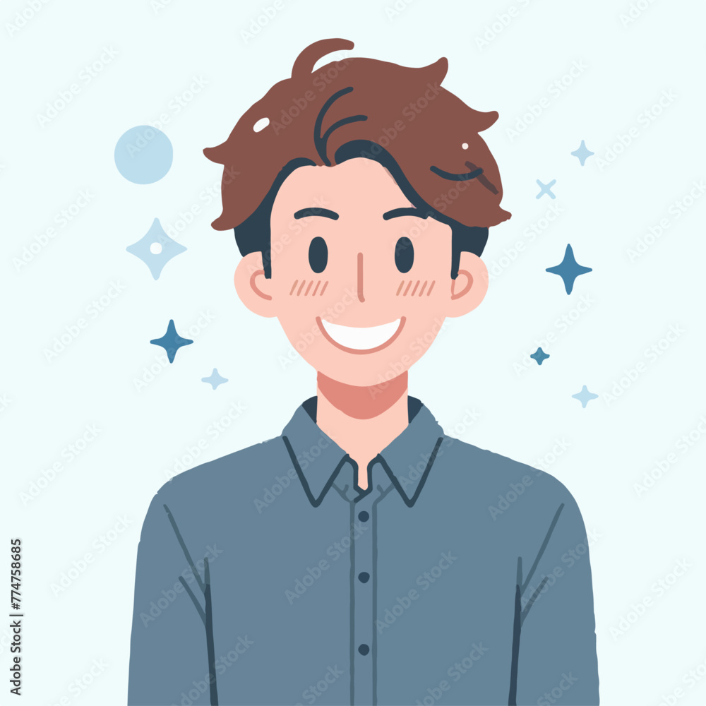 vector image of a man joyful expression vector image of a man joyful expression