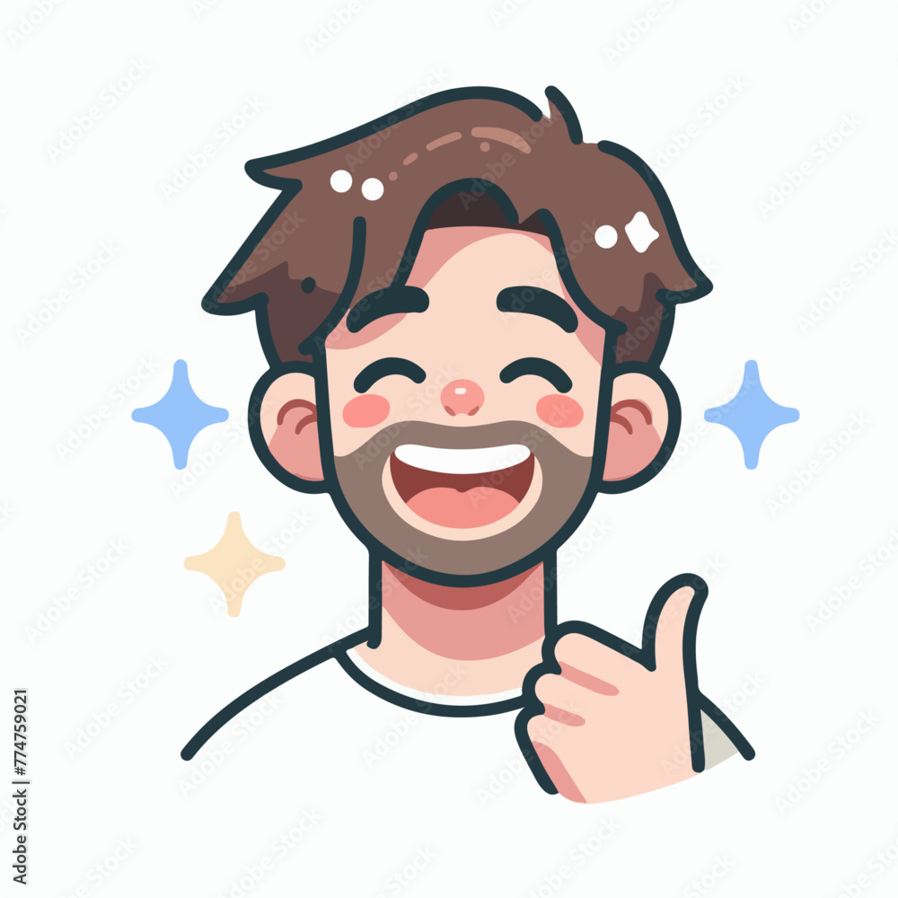 Obraz premium vector image of a man joyful expression