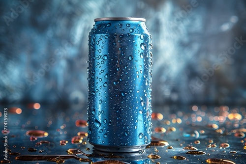 Soda Can on Wet Surface photo