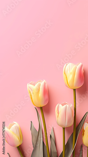 Tulip flowers and place for text
