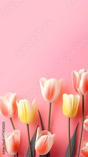 Tulip flowers and place for text