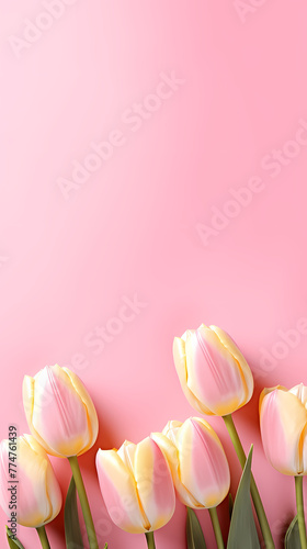Tulip flowers and place for text