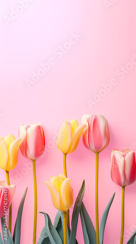 Tulip flowers and place for text