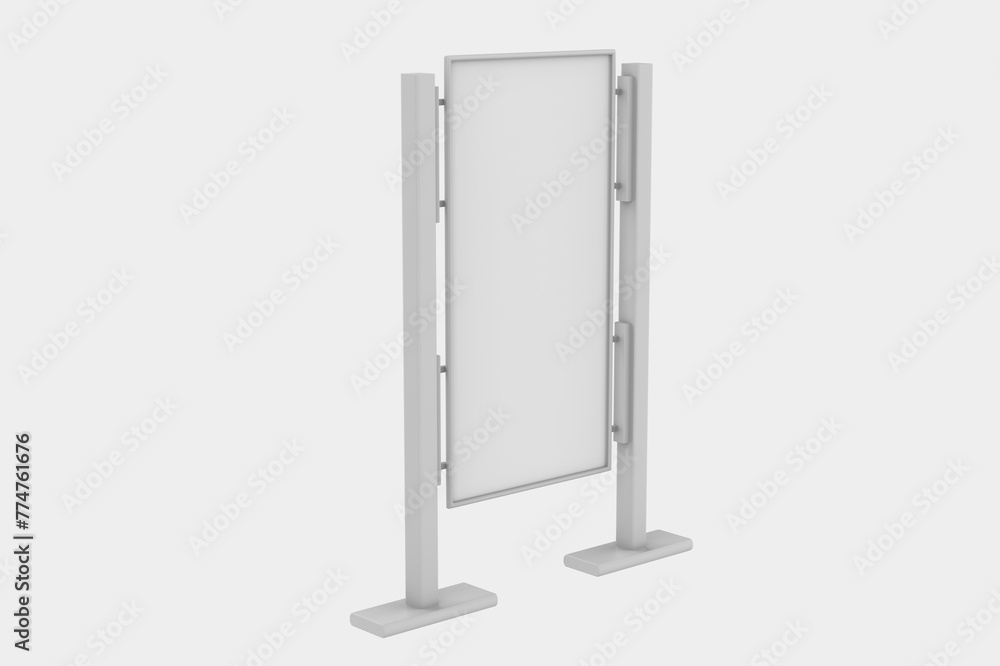 Naklejka premium Outdoor Advertising Stand. Illustration Isolated On White Background. Mock Up Template Ready For Your Design. 3d illustration