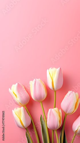 Tulip flowers and place for text