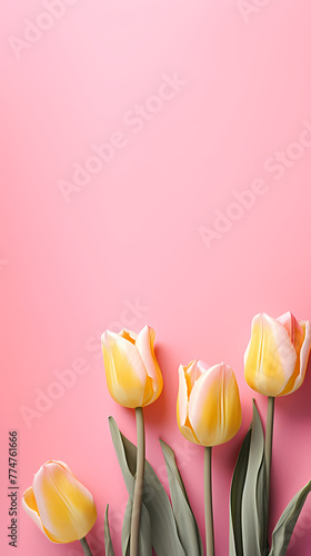 Tulip flowers and place for text