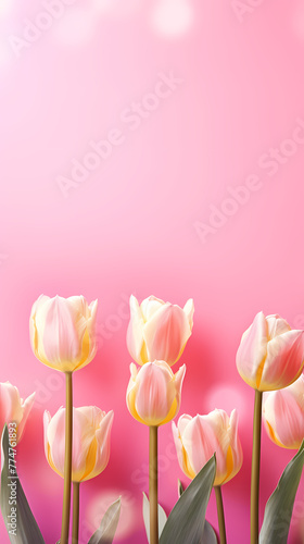 Tulip flowers and place for text