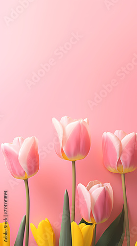 Tulip flowers and place for text