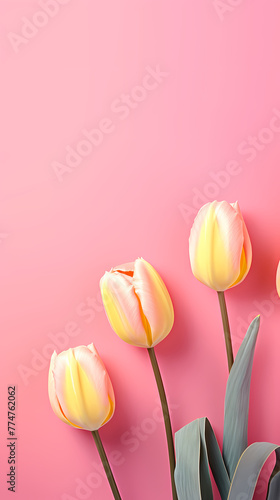 Tulip flowers and place for text