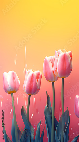 Tulip flowers and place for text