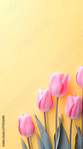 Tulip flowers and place for text