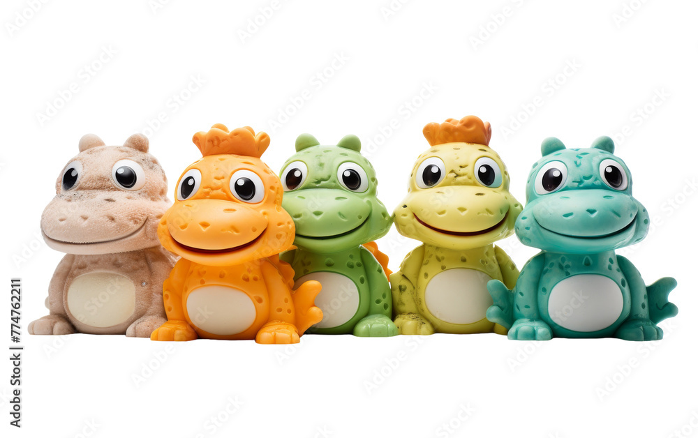 Fototapeta premium A colorful group of stuffed animals sitting closely together