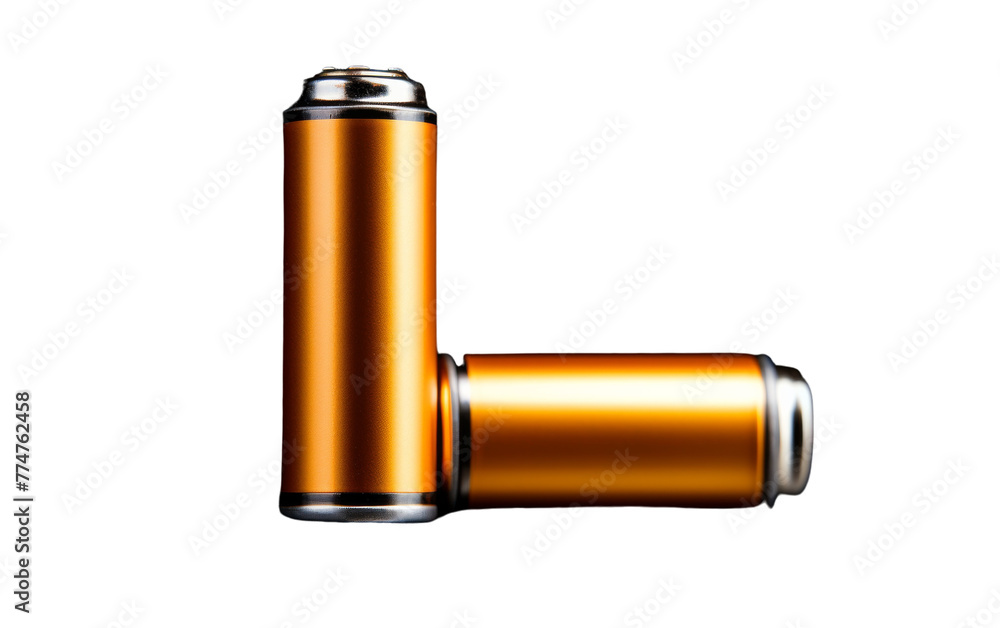 Detailed shot of a single battery against a stark white backdrop Detailed shot of a single battery against a stark white backdrop