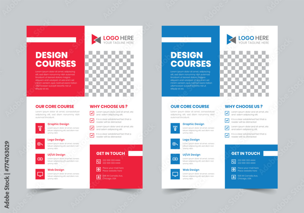 Obraz premium Education & Courses Flyer Template | A4 | Print Ready