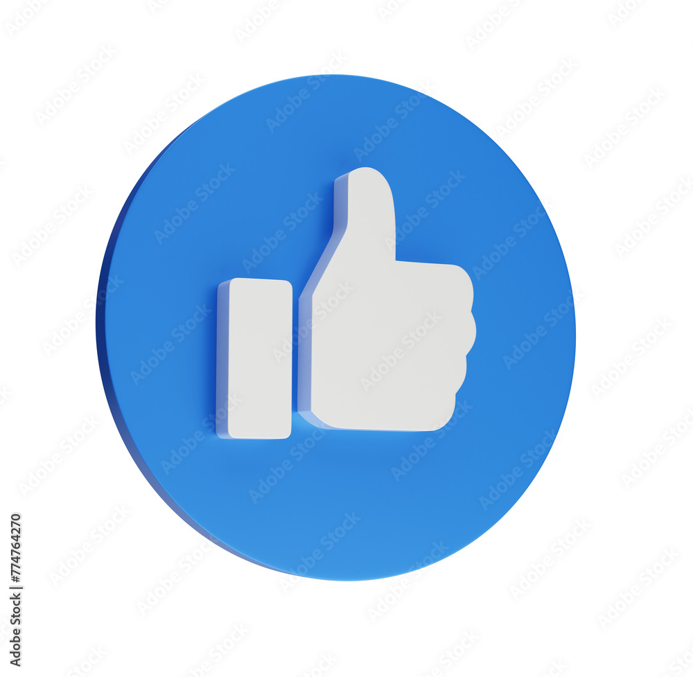 Social media love and like 3D button icon Social media love and like 3D button icon