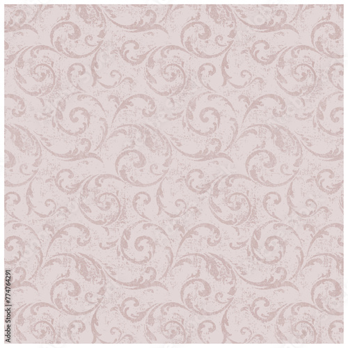 Rococo seamless pattern Damask background design. 