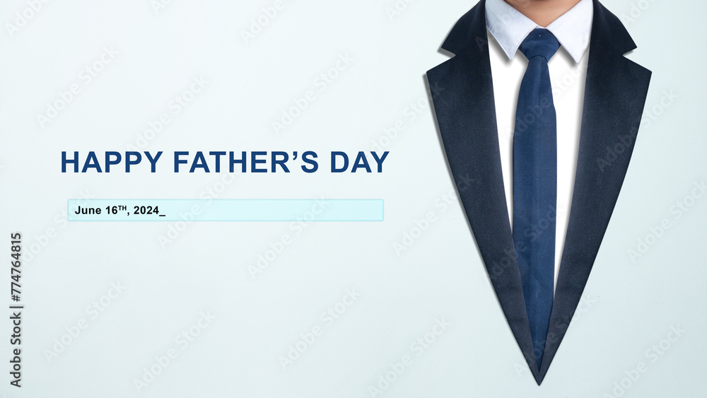 Suit and tie with a Happy Father's Day message - obrazy, fototapety, plakaty 