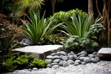 Zen Rock Garden Designs: Tranquil Minimalist Oasis with Serene Greenery