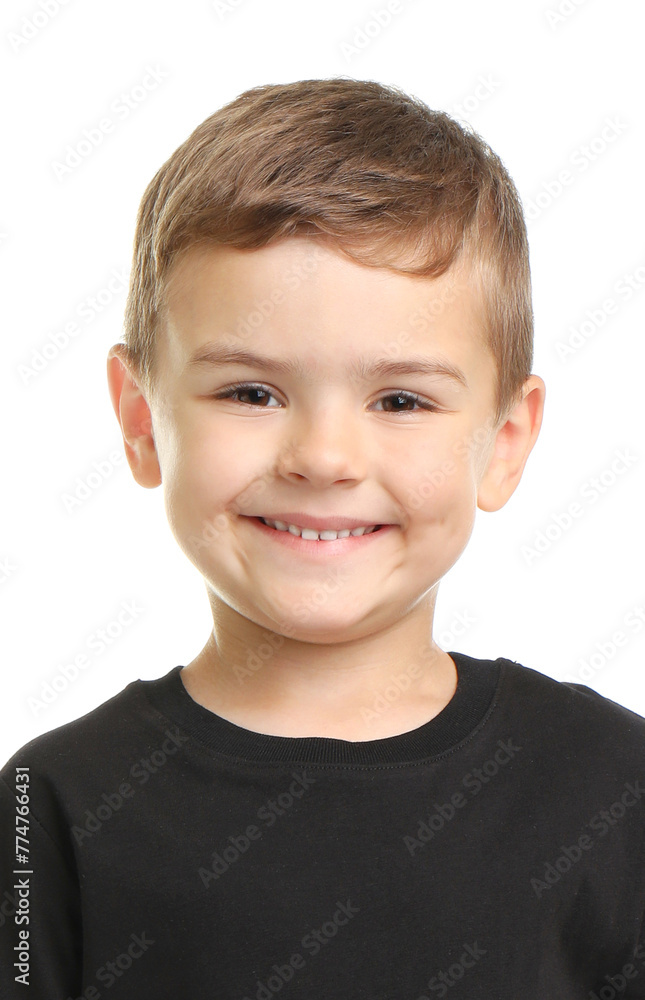 Passport photo. Portrait of boy on white background Passport photo. Portrait of boy on white background