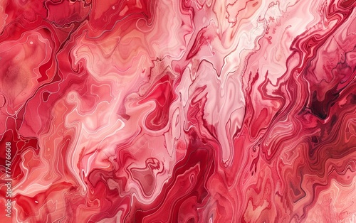 A red and pink swirl pattern with a red background
