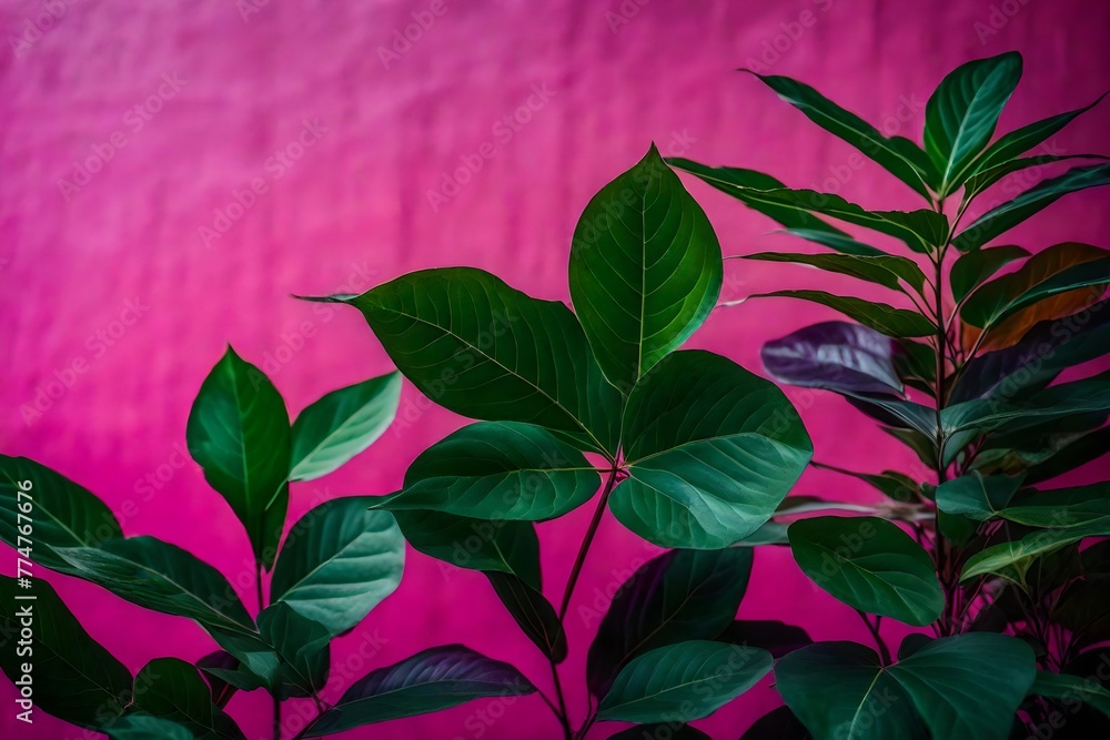 pink and green plant