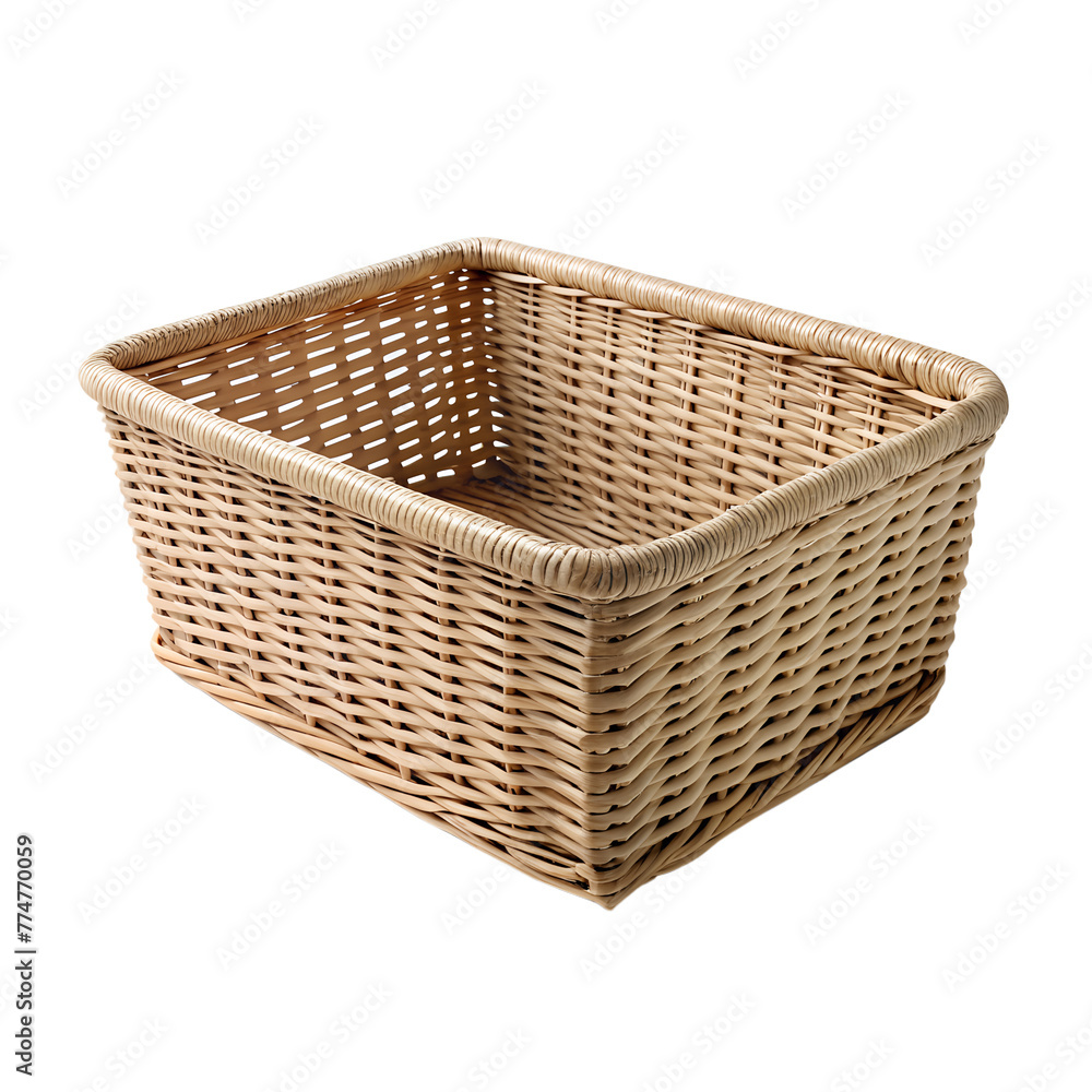 empty basket mock-up on transparent background empty basket mock-up on transparent background