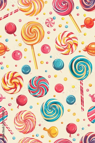 sweets parade, cartoon candy pattern delight