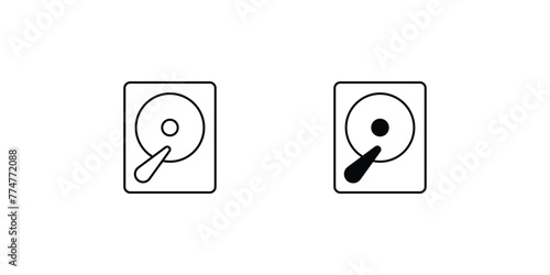 hard disk icon with white background vector stock illustration