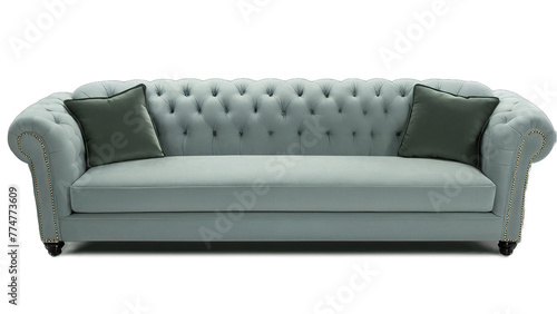 Modern luxury sofa, png file of isolated cutout object on transparent background.