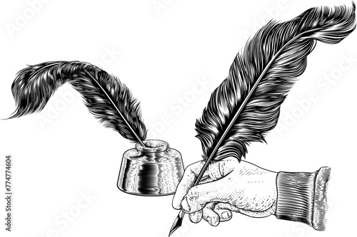 A hand holding or writing w...