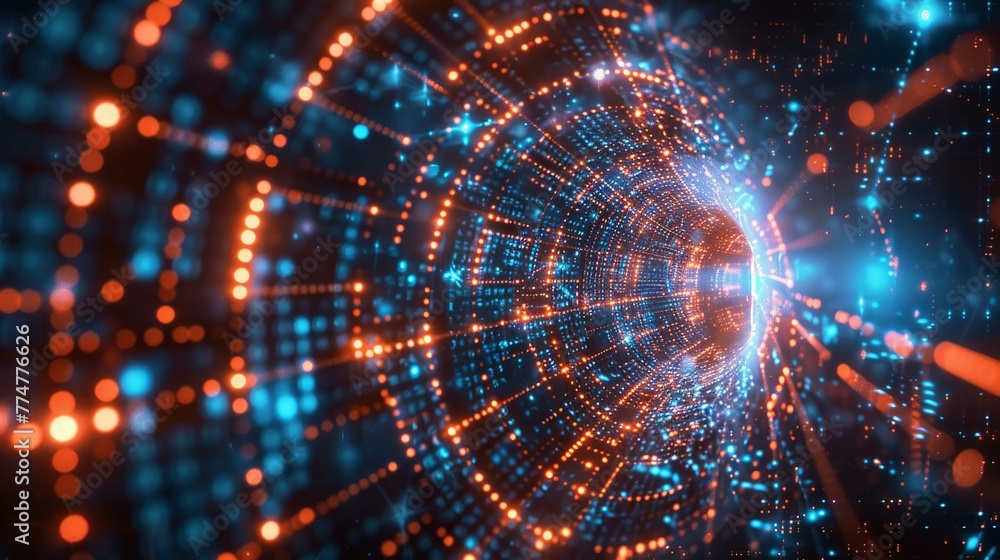 Binary blueprint of cybersecurity, digital steps protected Binary blueprint of cybersecurity, digital steps protected