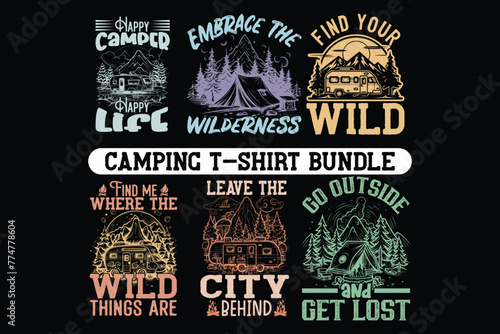 Creative Camping t-shirt Bundle design