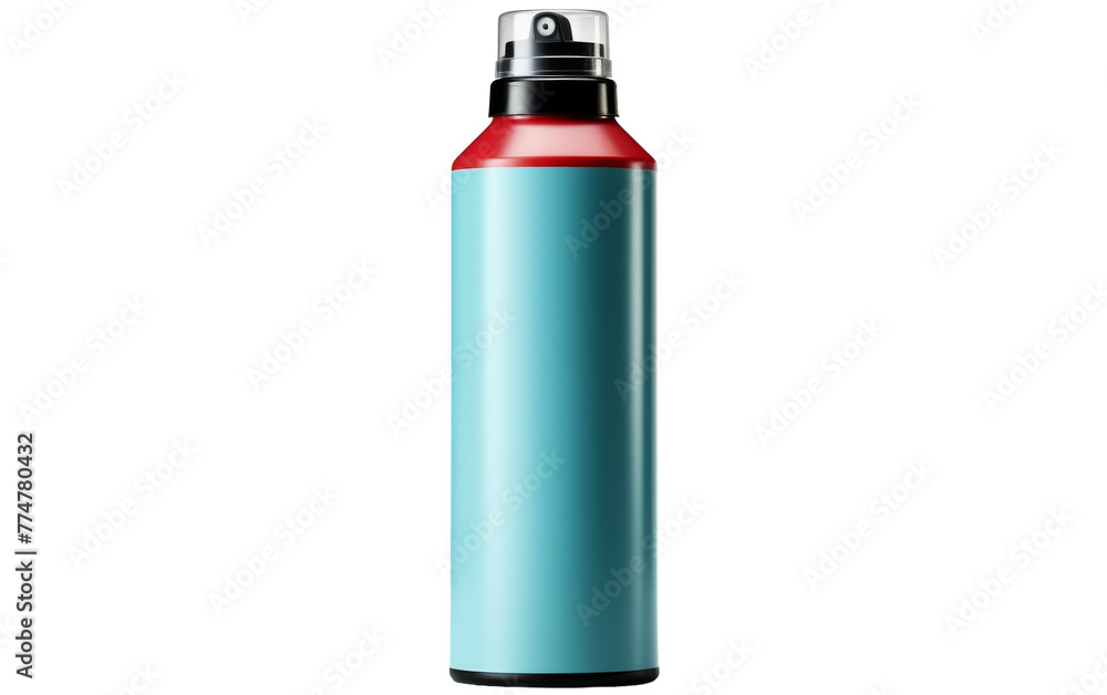 A red and blue water bottle placed on a pristine white background A red and blue water bottle placed on a pristine white background