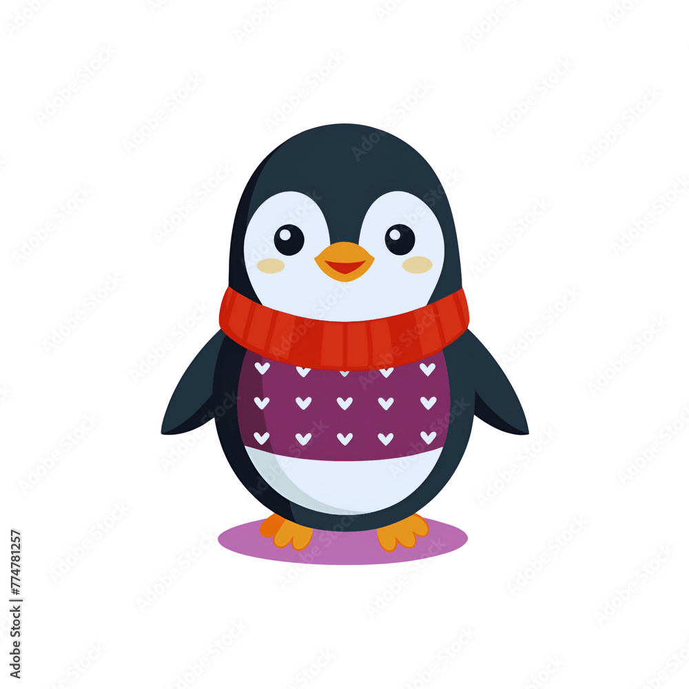 Fototapeta premium Cute penguin happy 3D render illustration