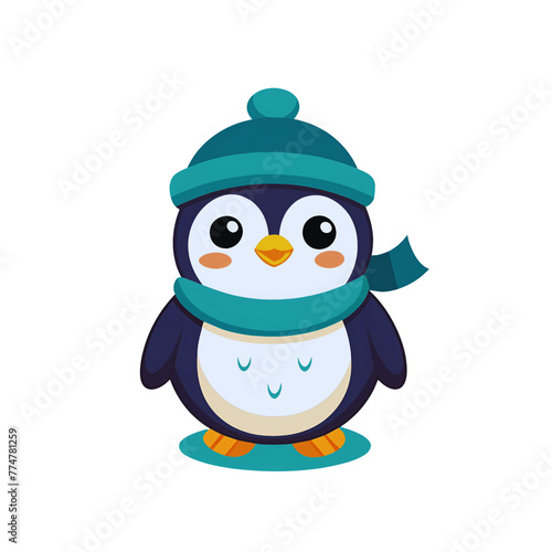 Cute penguin happy 3D render illustration © AMORNRAT