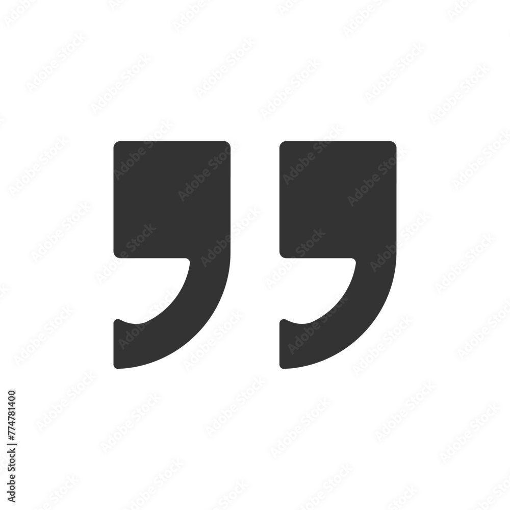 Quote sign icon or Quotation mark symbol isolated vector illustration. Quote sign icon or Quotation mark symbol isolated vector illustration.