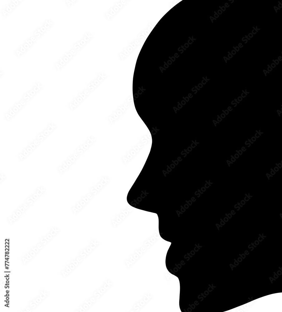 Two faces silhouette black and white illustration, people 